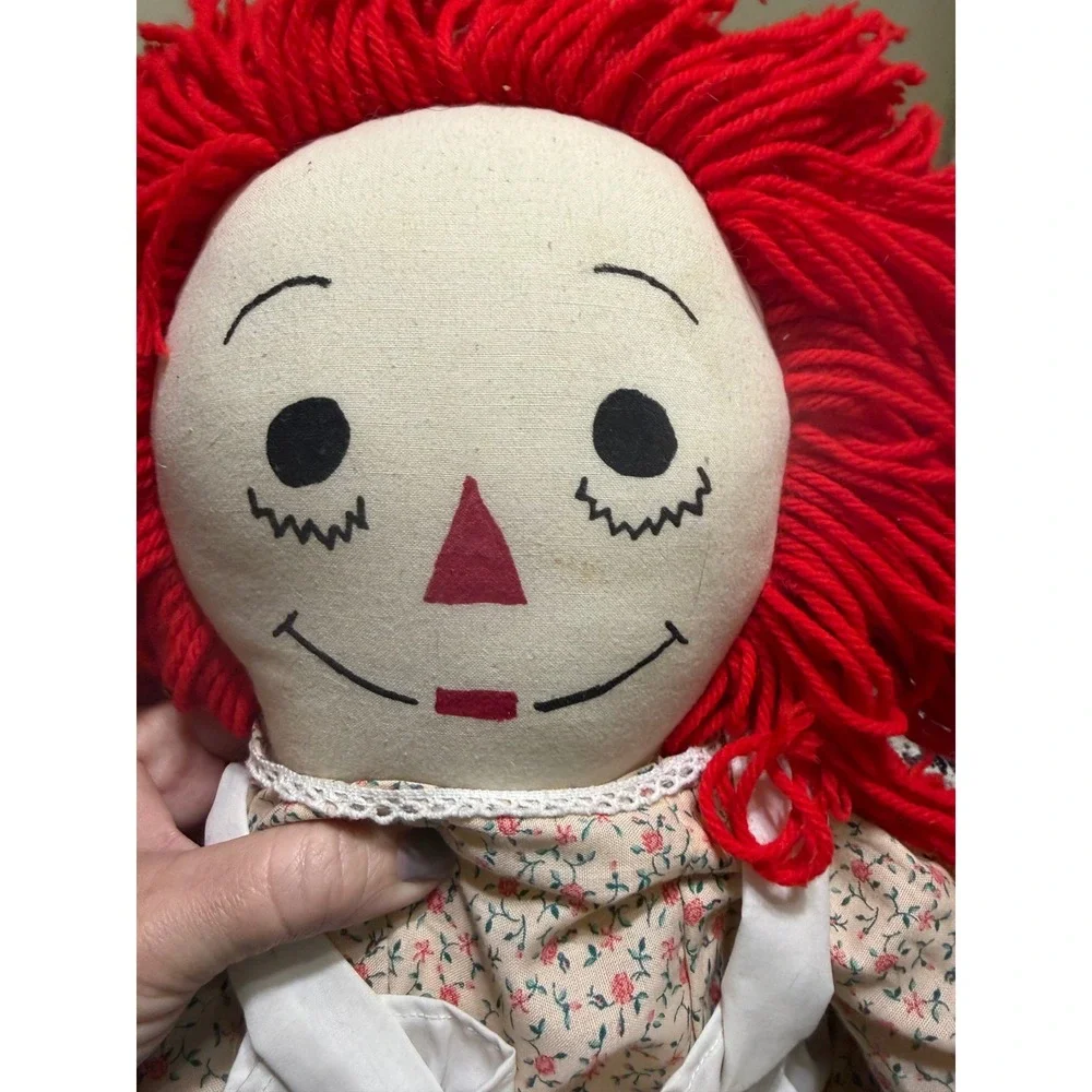 Vintage Raggedy Ann‎ and Andy Plush Rag Dolls Pair Red Yarn Hair 25 Inch Large